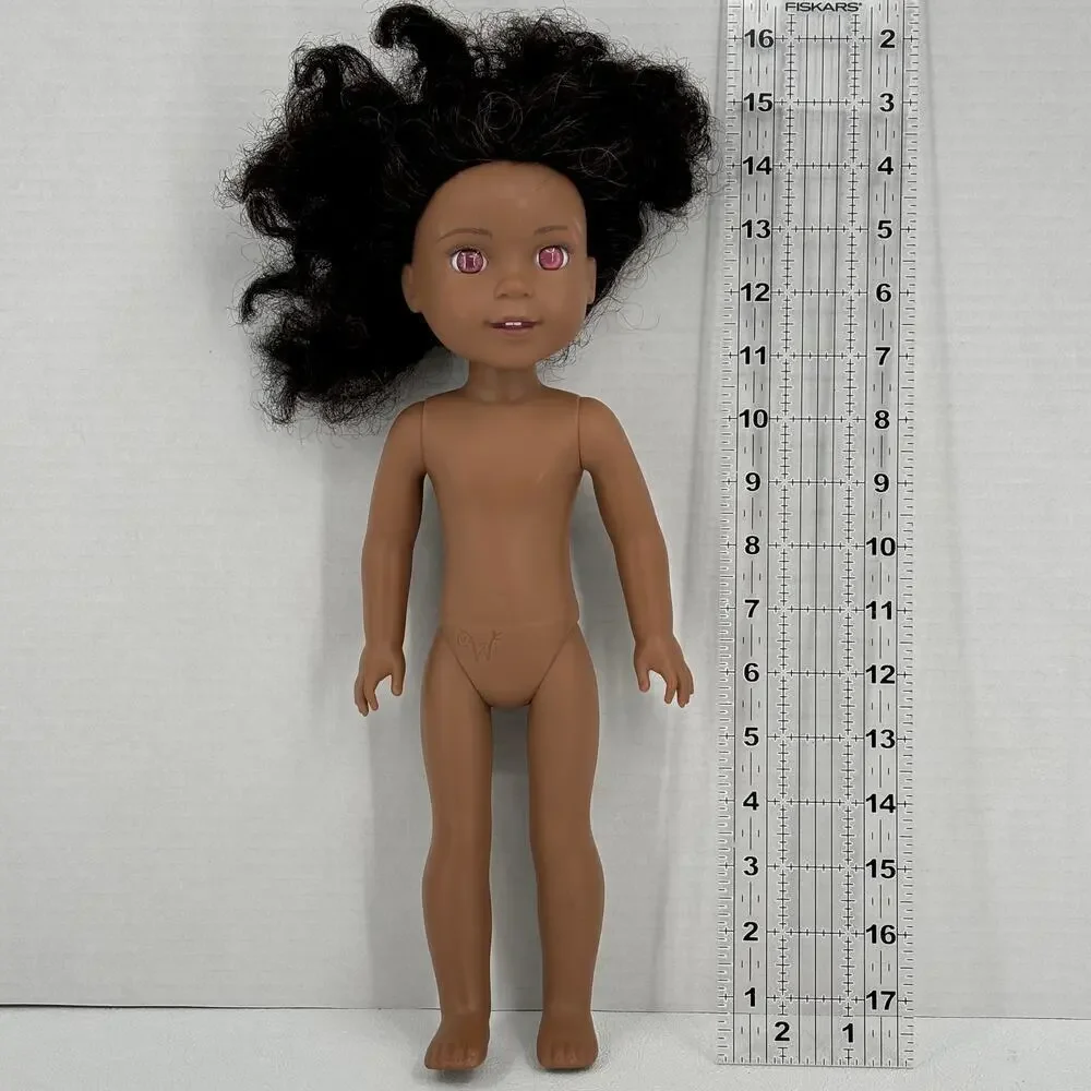 American Girl Wellie Wishers Kendall African American Doll Pink Eyes 14‎ Inch